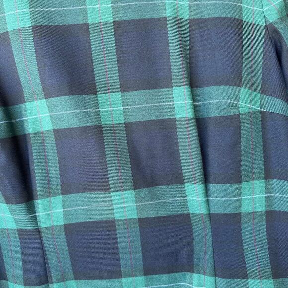 Talbots Plaid Wool Blend Dress Size 12 Green Navy Career Holiday Office Church - Picture 4 of 8